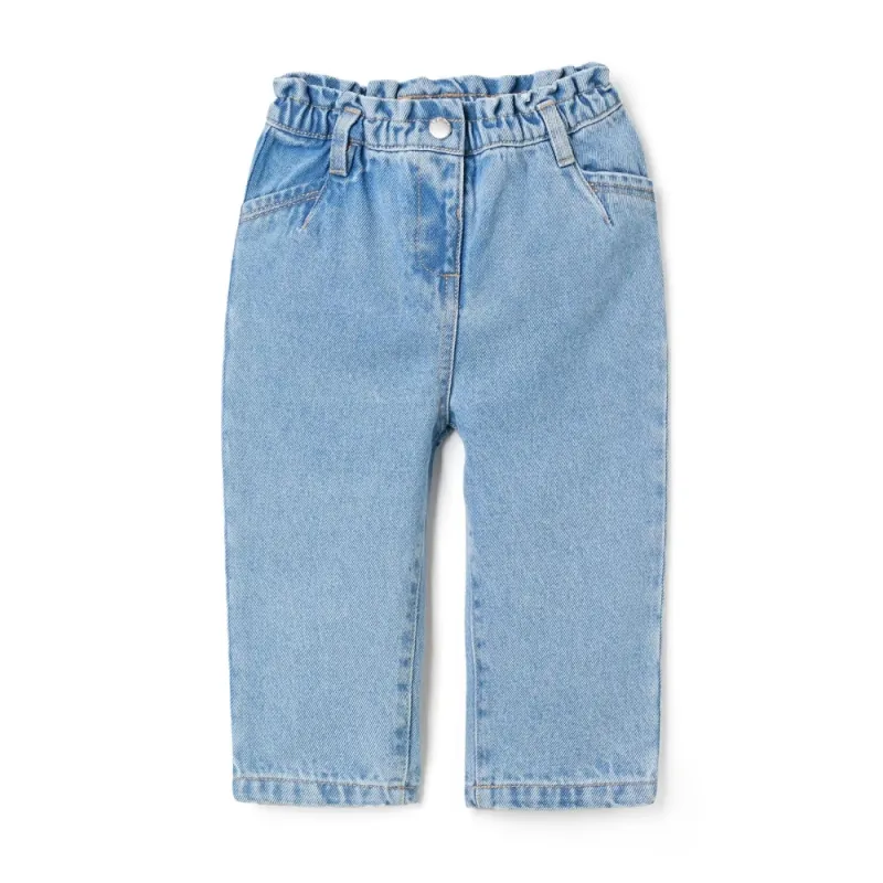 Šviesiai mėlynos džinsinės kelnės mergaitei Šviesiai mėlynos džinsinės kelnės mergaitei