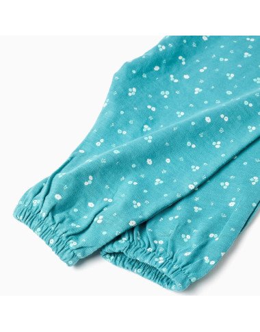 Kokvilnas kombinezons meitenītei Ziedi (6/9–24/36 mēn.)