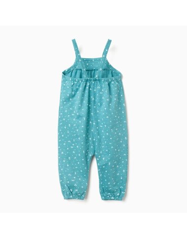 Kokvilnas kombinezons meitenītei Ziedi (6/9–24/36 mēn.)