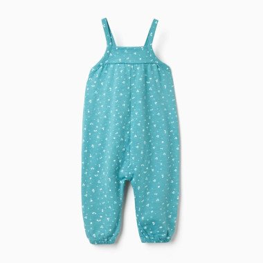 Kokvilnas kombinezons meitenītei Ziedi (6/9–24/36 mēn.)