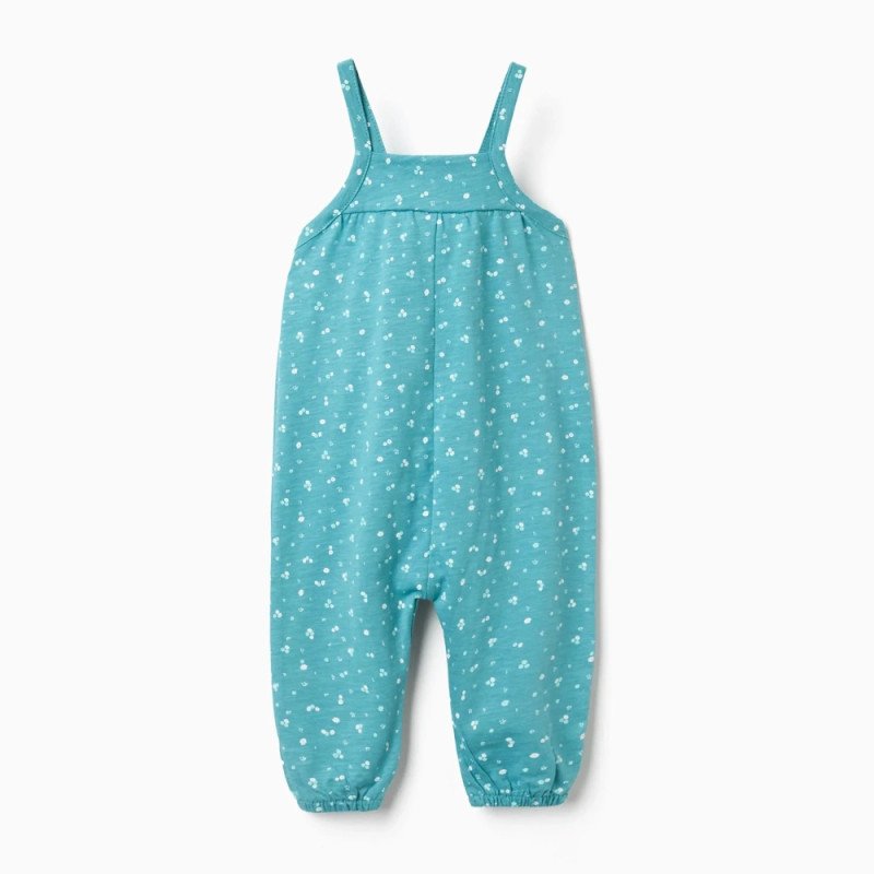 Kokvilnas kombinezons meitenītei Ziedi (6/9–24/36 mēn.)