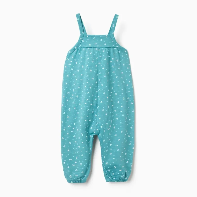 Kokvilnas kombinezons meitenītei Ziedi (6/9–24/36 mēn.)