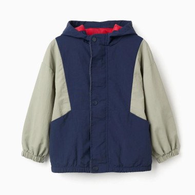 Tamsiai mėlyna ir žalia pavasarinė striukė berniukui