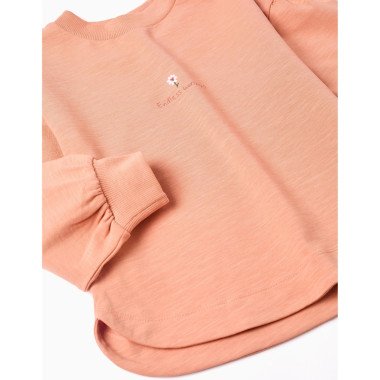 Medvilninis džemperis su siuvinėta gėle