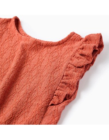 Blūze meitenītei bez piedurknēm ar volāniem (3/4–13/14 g.)