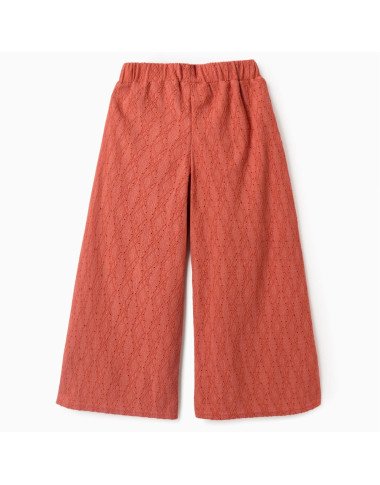 Oranžinės plačios kelnės mergaitei