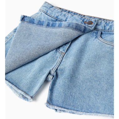 Mergaitiški džinsiniai šortai-sijonas vasarai