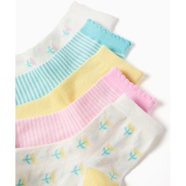 Zeķes meitenēm Ziedi, 5 pāri (23/26–35/37) | Lapute.lt