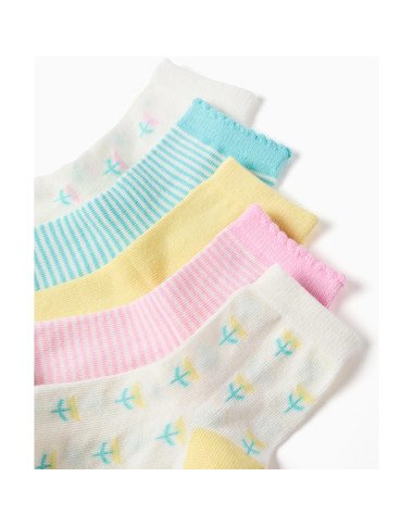 Kojinės mergaitei Gėlės, 5 vnt.  (23/26-35/37)