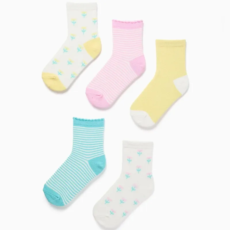 Zeķes meitenēm Ziedi, 5 pāri (23/26–35/37) Zeķes meitenēm Ziedi, 5 pāri (23/26–35/37)