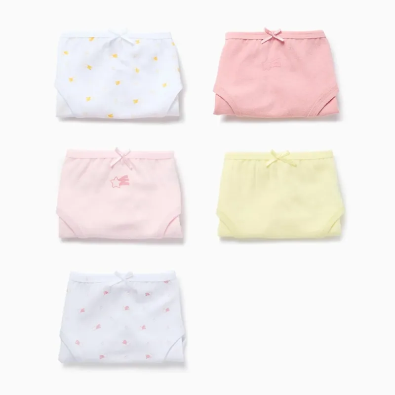 Kokvilnas apakšbiksītes meitenēm Zvaigznes, 5 pāri (2/3–13/14 g.) Kokvilnas apakšbiksītes meitenēm Zvaigznes, 5 pāri (2/3–13/14 g.)