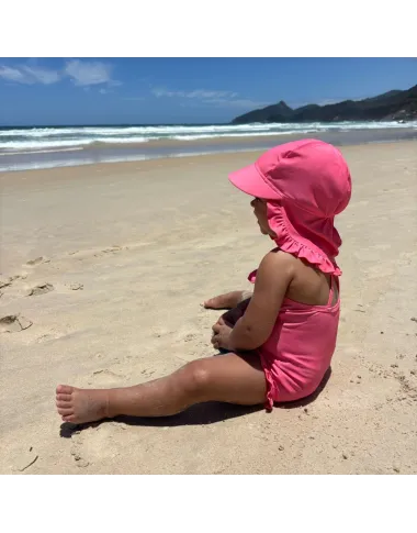 Rožinė maudymosi kepurė nuo saulės UPF 50+ (0-4 m.) Rožinė maudymosi kepurė nuo saulės UPF 50+ (0-4 m.)