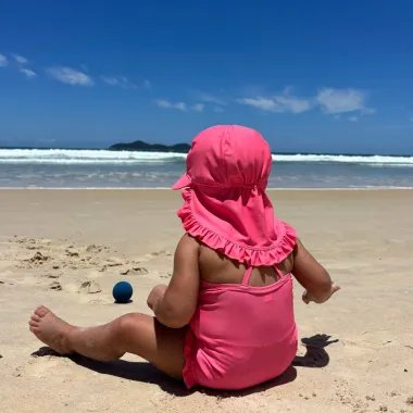 Rozā peldcepure UPF 50+ (0-4 gadi) | Lapute.lt