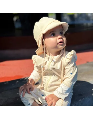 Kreminė maudymosi kepurė nuo saulės UPF 50+ (0-2 m.) Kreminė maudymosi kepurė nuo saulės UPF 50+ (0-2 m.)