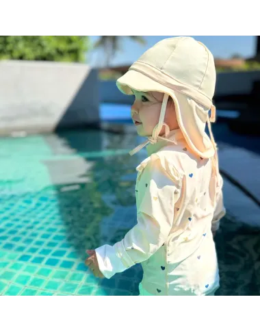 Kreminė maudymosi kepurė nuo saulės UPF 50+ (0-2 m.) Kreminė maudymosi kepurė nuo saulės UPF 50+ (0-2 m.)
