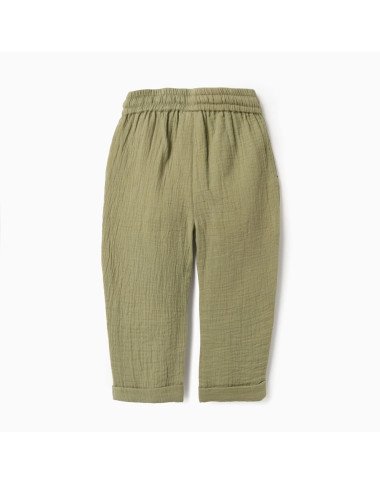 Žalios lengvos kelnės berniukui (6/9-24/36 mėn)