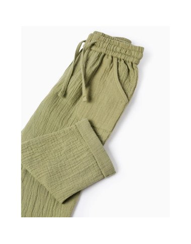 Zaļas vieglas bikses zēnam (6/9–24/36 mēn.)