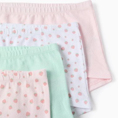 Kokvilnas apakšbiksītes meitenēm Zemenes, 4 pāri (2/3–13/14 g.) | Lapute.lt