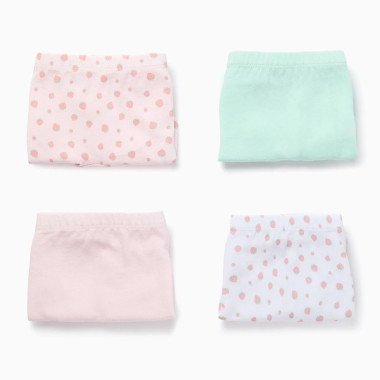 Kokvilnas apakšbiksītes meitenēm Zemenes, 4 pāri (2/3–13/14 g.)