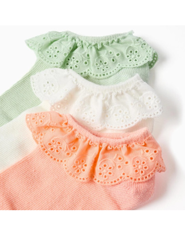 Īsās zeķes meitenei ar volāniem, 3 pāri (23/26–31/34)