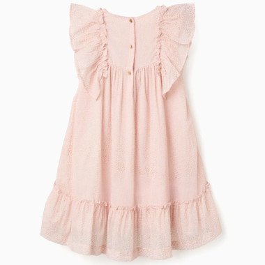 Rozā kleita meitenei ar volāniem (3/4–11/12 g.) | Lapute.lt