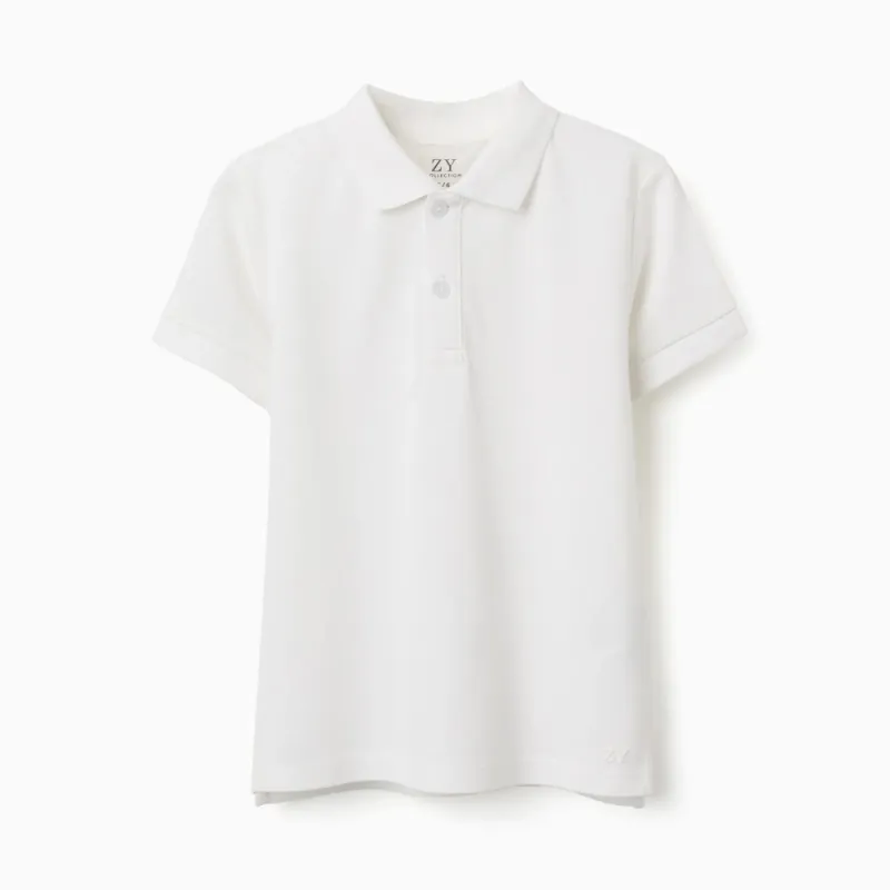 ZIPPY balti polo marškinėliai (3/4-13/14 m)