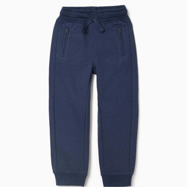 Tamsiai mėlynos medvilninės kelnės su kišenėmis(3/4-13/14 m)