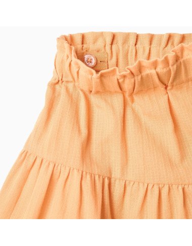 Oranžiniai šortai mergaitei su pamušalu (3/4–13/14)