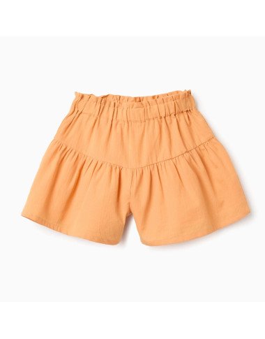 Oranžiniai šortai mergaitei su pamušalu (3/4–13/14)