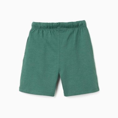 Medvilniniai šortai berniukui žali ir pilki