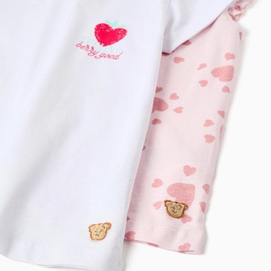 Minkšta ir švelni detalė ant ružavos pižamos mergaitėms - emociniam nusiraminimui