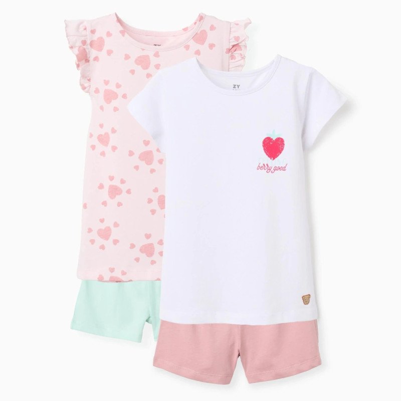 Bērnu pidžama Zemenes, 2 gab. (3/4–11/12 g.)