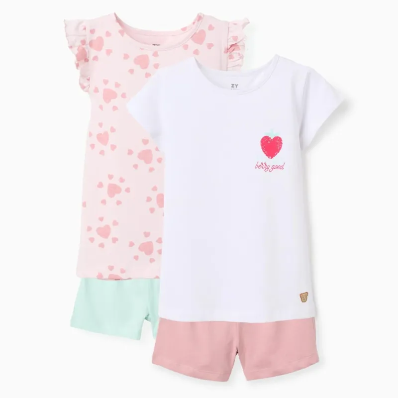 Vaikiška pižama Braškės, 2 vnt. (3/4-11/12)