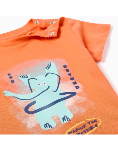 Oranžiniai marškinėliai Drambliukas (6/9-24/36 mėn)
