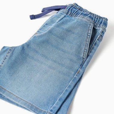 Vaikiški džinsiniai šortai berniukui pull-up modelis