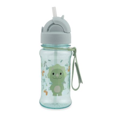 Bērnu dzeramā pudele ar salmiņu Dinozaurs, 355 ml| Lapute.lt