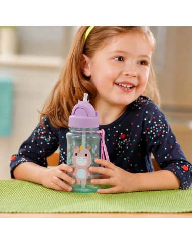 Vaikiška gertuvė su šiaudeliu Vienaragis, 355 ml Vaikiška gertuvė su šiaudeliu Vienaragis, 355 ml