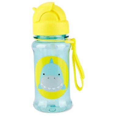Vaikiška gertuvė su silikoniniu šiaudeliu Ryklys, 355 ml