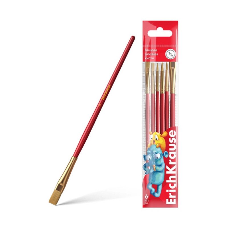 ErichKrause teptukų rinkinys Jolly Friends (6 vnt)