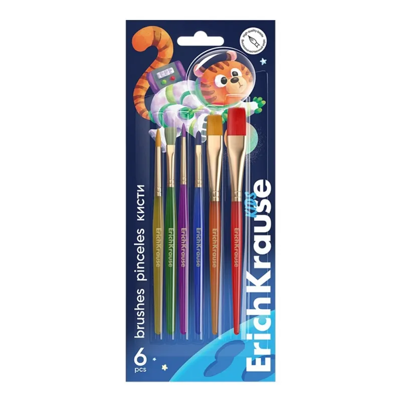 ErichKrause teptukų rinkinys Space Animals (6 vnt) ErichKrause teptukų rinkinys Space Animals (6 vnt)
