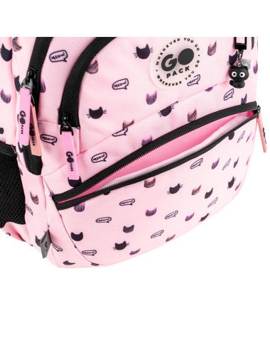 GoPack Meow Cats ergonomiska skolas mugursoma (17 l)