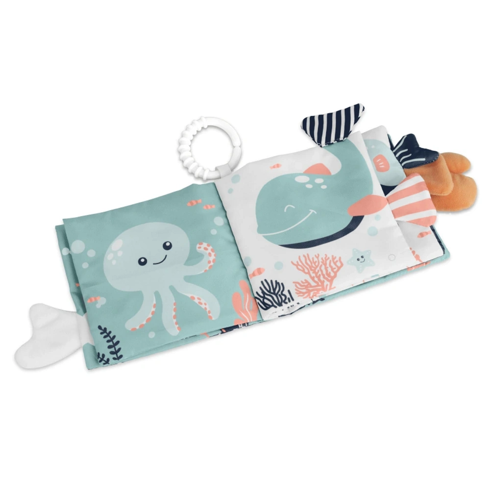 Minkšta medžiaginė knygutė kūdikiui – lytėjimo pojūčiams ugdyti