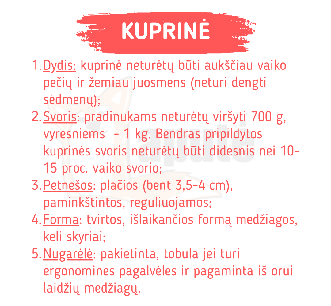 Patarimai kaip išsirinkti kuprinę pirmokui ar pradinukui