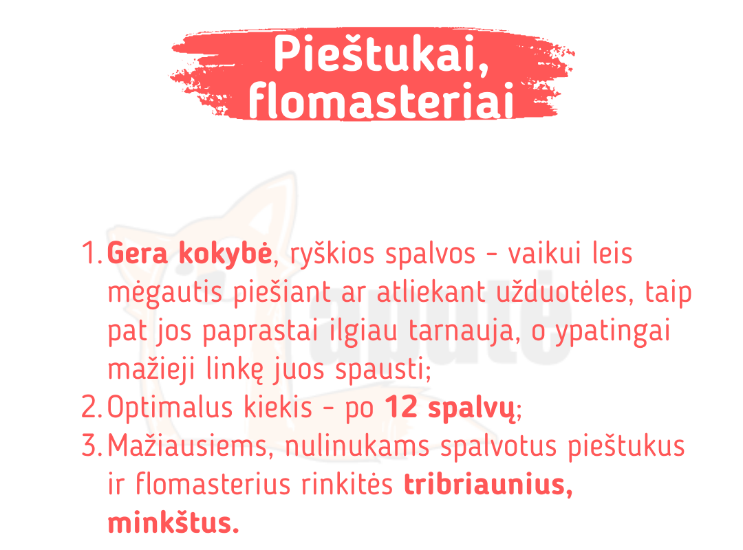 Kokius pieštukus ir flomasterius rinktis pirmokams ir pradinukams